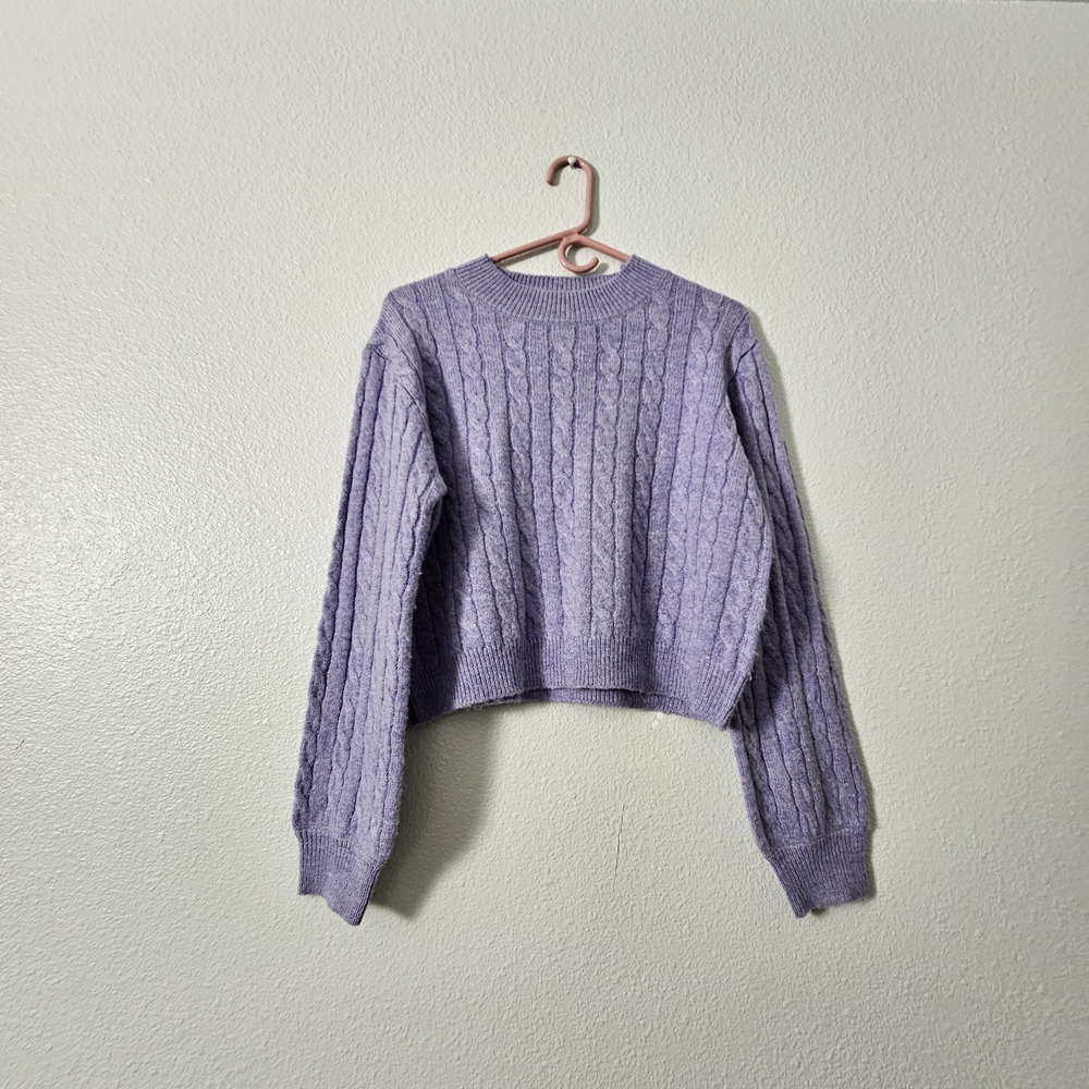 Lavender Cable Knit Sweater